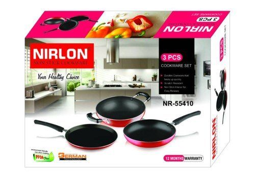 2.8Mm Thickness Nirlon Non Stick Cookware Gift Set For Home Kitchen Interior Coating: 5 Layer Nonstick Spray Coated