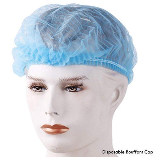 Disposable Bouffant Cap - Non Woven Material, Circular Shape, Blue Color | Comfortable, Highly Breathable, Skin-Friendly, Lightweight, Easy to Wear