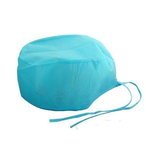 Easy to Wear Regular Fit Breathable Non-Woven Plain Disposable Surgical Bouffant Caps for Hospital