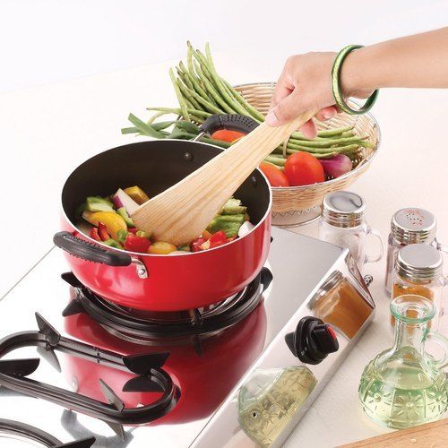 Metal Nirlon Deep Casserole Cookware Cooking Biryani Pot With 3 Layer Nonstick Coating Cs26Cm 4 Liter