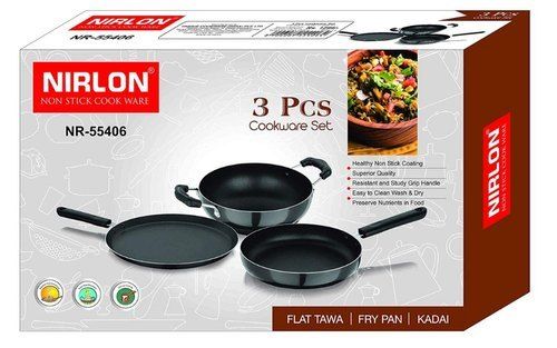 Nirlon Non-Stick Aluminium Non Induction 3 Piece Kitchenware Cookware Combo Gift Set