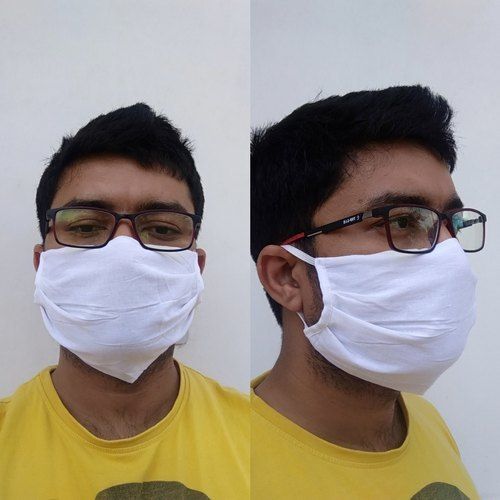 White Cotton Face Mask Gender: Unisex