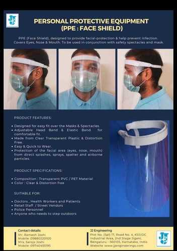 Transparent Easy And Quick To Wear Ppe Face Shield