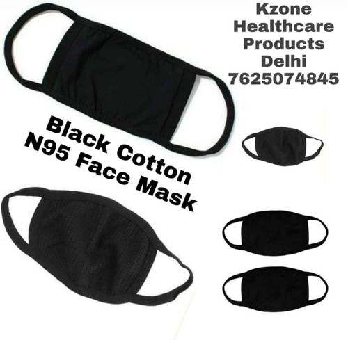 N95 Cotton Washable Black Face Mask