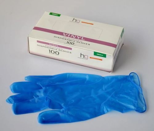 Blue Colored Vinyl Gloves Grade: Medical