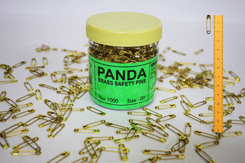 Panda Brass Gold Safety Pins