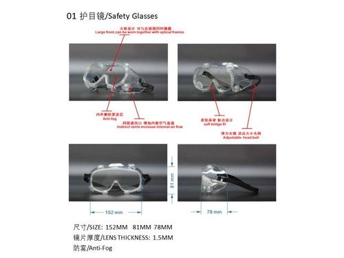 Transparent Protective Safety Goggles - New, Plain Design | Versatile Eye Protection for Labs and Hospitals, Unisex