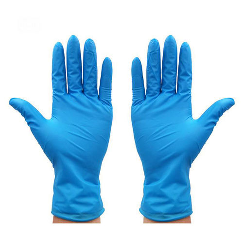 Blue Latex Hand Gloves - Full Finger, Disposable Lightweight Design | Anti-scratch, Plain Pattern For Hospital And Industrial Use