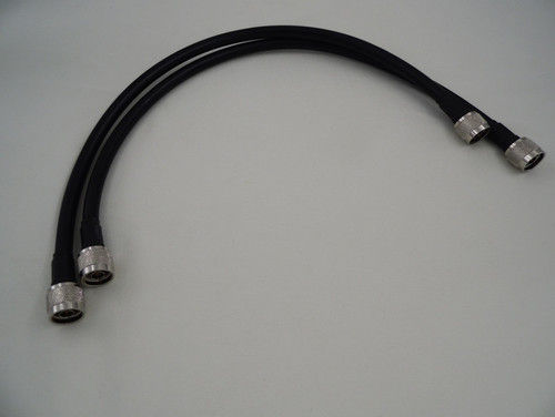 Black Rf Coaxial 500Mm Lm400 Jumper Cable Assembly With N Male Crimp And N Male Crimp Connectors