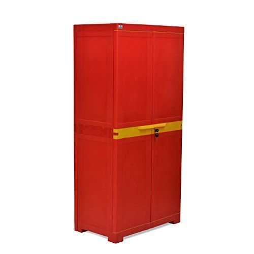 Hygienic Red Color Plastic Wardrobe