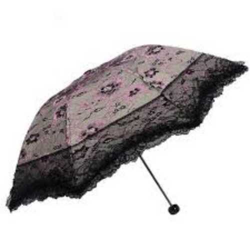 Polyester Black Color Ladies Umbrella