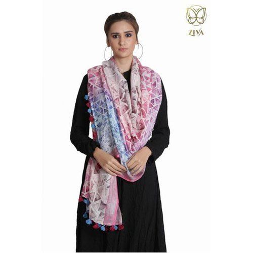 Indian Digital Print Packet Tile Printed Linen Dupatta