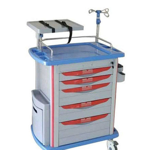 Adjustable Height Hospital Plastic Medication Cart