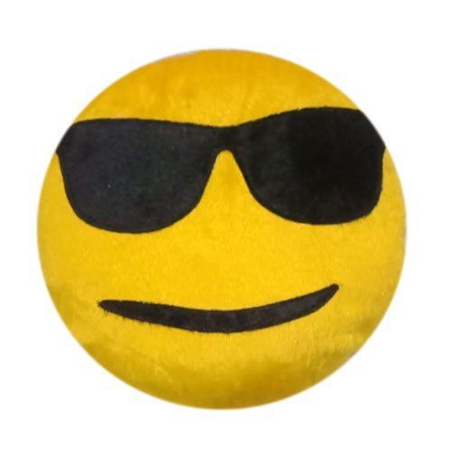 Yellow Cool Dude Emoji Soft Round Pillow