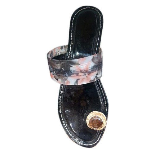 Black Ladies Party Wear Flexible Pvc Slipper