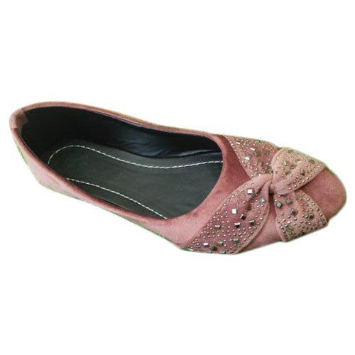 Breathable Designer Ladies Pink Belly Shoes