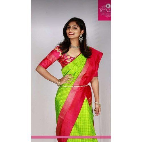 Winter Party Wear Ladies Plain Pochampally Silk Saree