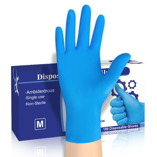 Nitrile Examination Gloves - Medical-Grade, Small to Extra Large Sizes, Blue Color, Powder-Free | Superior Puncture Resistance, Tacky Textured Surface, Flexible and Comfortable Fit