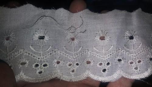 White Polyester Embroidered Lace