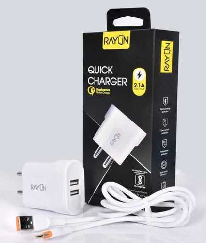 White Mobile Phone Quick Charger 2.1A