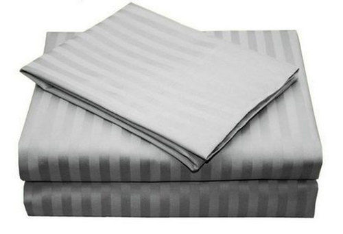 White Satin Stripes Bed Sheets