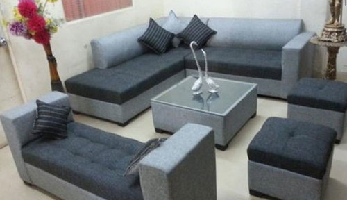 Durable Light Weight Cotton L Shape Sofa Set