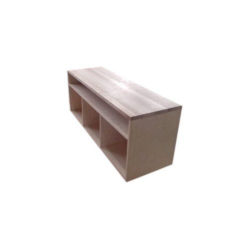 Brown Rectangular Wooden Display Counter