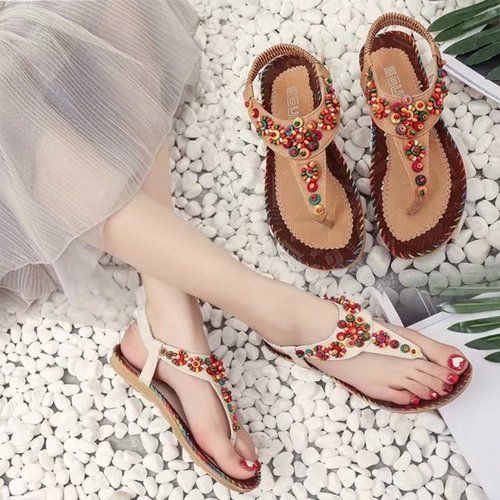 Any Stone Beaded Sandals For Daily Use