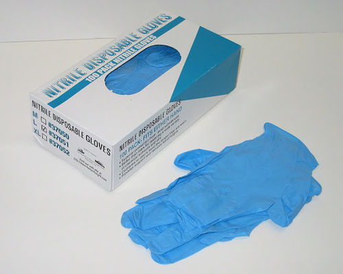 Blue Nitrile Disposable Hand Gloves