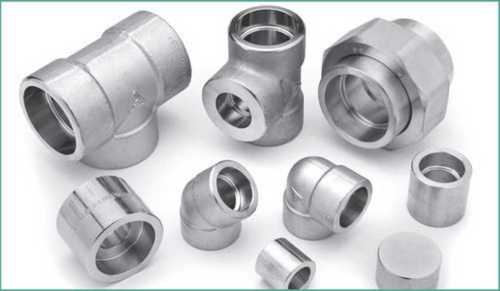 Silver Tone Socket Weld Pipe Fitting