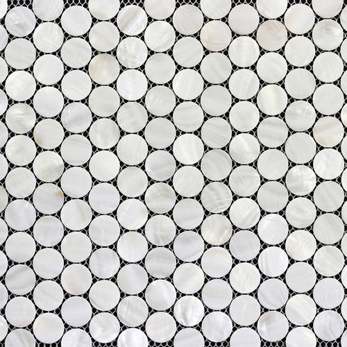 Round Shell Mosaic Milky White Mother Of Pearl Tile