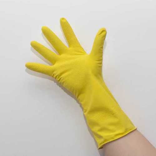 Latex Hand Gloves - Large, Medium & Plus Size | Unisex, Disposable, Medical Grade, Yellow Color for Personal Safety in Auto Industry and Fabrication