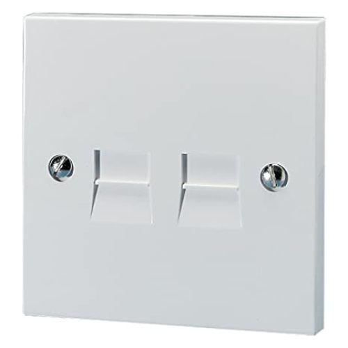 Telephone Line Jack Unit - PVC, Surface Mounted, High Voltage Protection | Standard Termination Unit, Complete with Fixing Screws, 2-Year Warranty