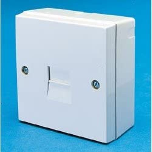 Telephone Line Jack Unit - PVC Material, High Voltage Standard Termination Unit | Surface Mounted Design, 2-Year Warranty, Complete with Fixing Screws, Protects Telephone Wiring