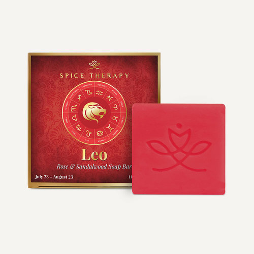 Leo Rose & Sandalwood Handmade Soap Bar - Herbal Ingredients, High Foam | Soft on Skin, 100% Natural, Instant Moisture Boost, Brightens Skin, Heals Sun Damaged Skin