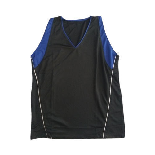 Cotton Black And Blue Sports Sando