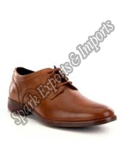 Mens Brown Leather Shoes Heel Size: Normal