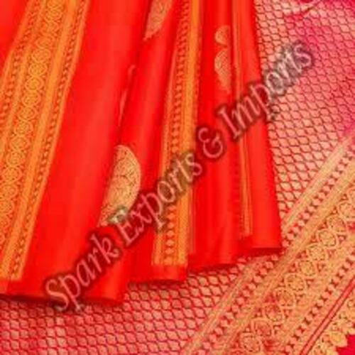 Party Wear Red Chanderi Silk Saree