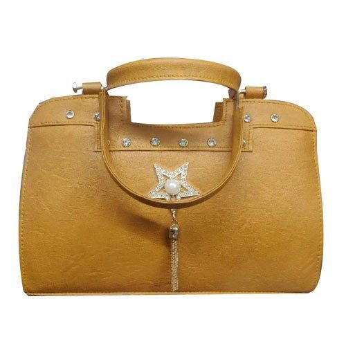 Ladies Mustard Pu Leather Handbag