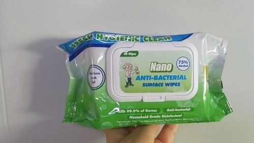 White Portable Alcohol Wet Wipes