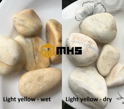 Natural Yellow Tumbled Pebble Stone Size: Various