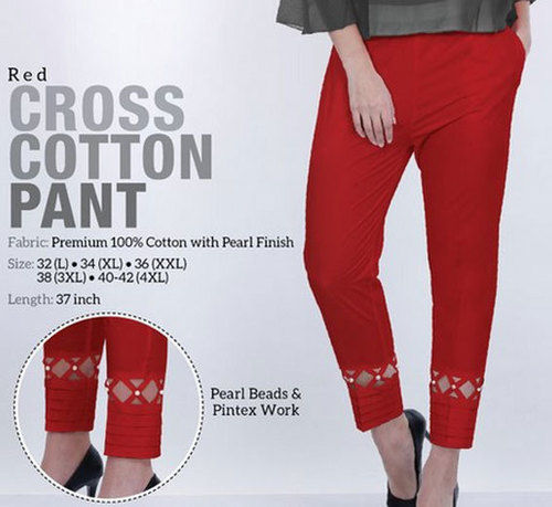 Cotton Ladies Designer Pant, Size : M, etc., Pattern : Plain at Rs
