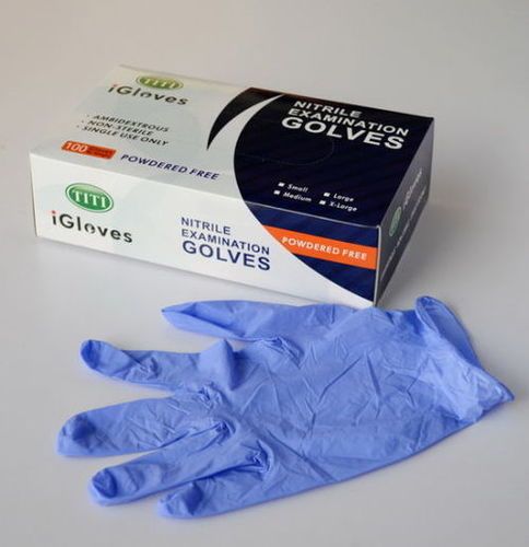 Blue Powder Free Nitrile Exam Gloves