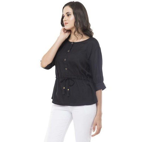 Ladies Rayon Black Top