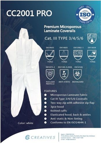 Cc2001 Pro Microporous Laminate Coveralls