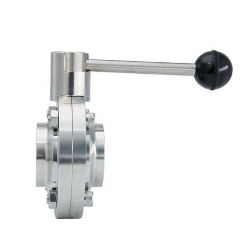 Hygienic Sanitary Stainless Steel Pull Hand Welding Butterfly Valve Port Size: 1/2"-8"