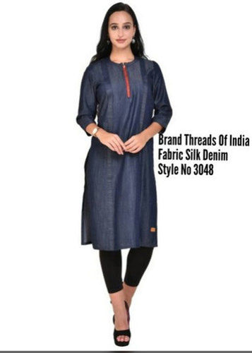 Ladies Silk Denim Kurti