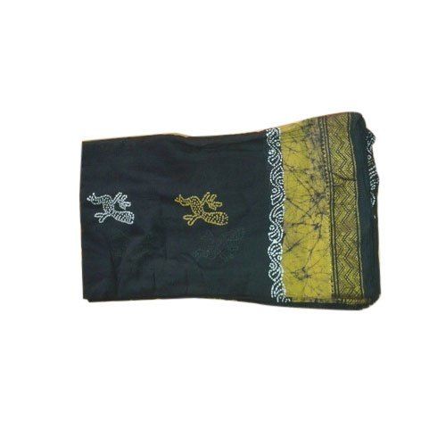 Cotton Casual Wear Ladies Black Printed Saree