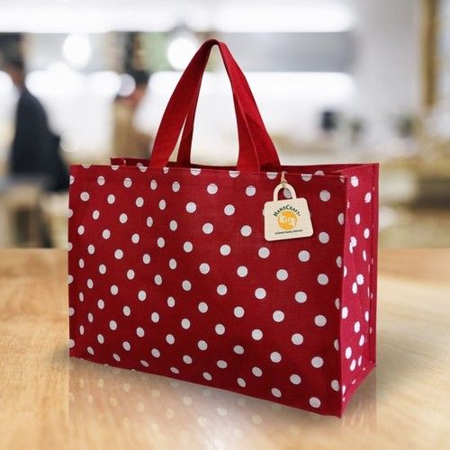 Synthetic Paper Polka Eco-Friendly Shopping Bags