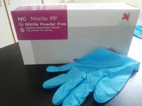 Blue Nitrile Powder Free Medical Examination Gloves